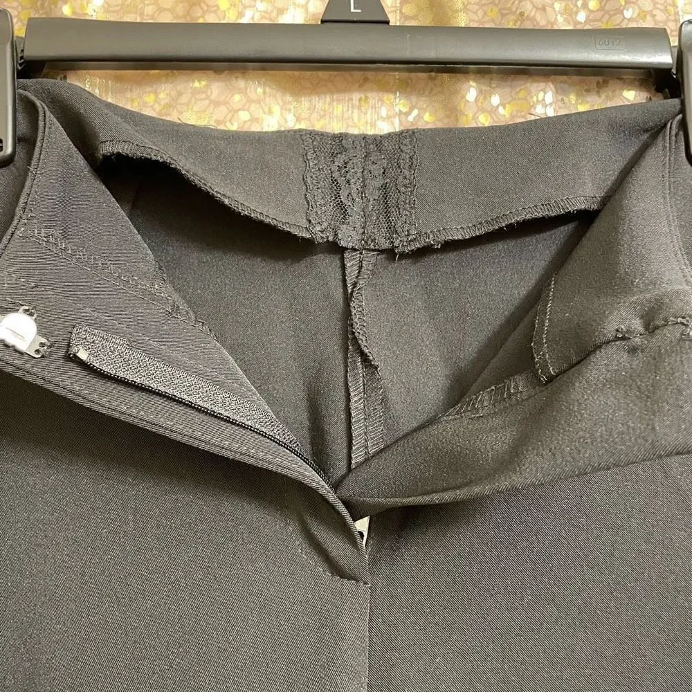 Retro Black Lace Up Side Tie Slit Pants, Small - Picture 7 of 8